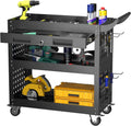 Werkstattwagen und Werkzeugwagen – mit Lochwand, mit Schubladen, abschließbar, 78 × 35 × 70 cm, 150 kg, für Werkstatt und Heimwerken