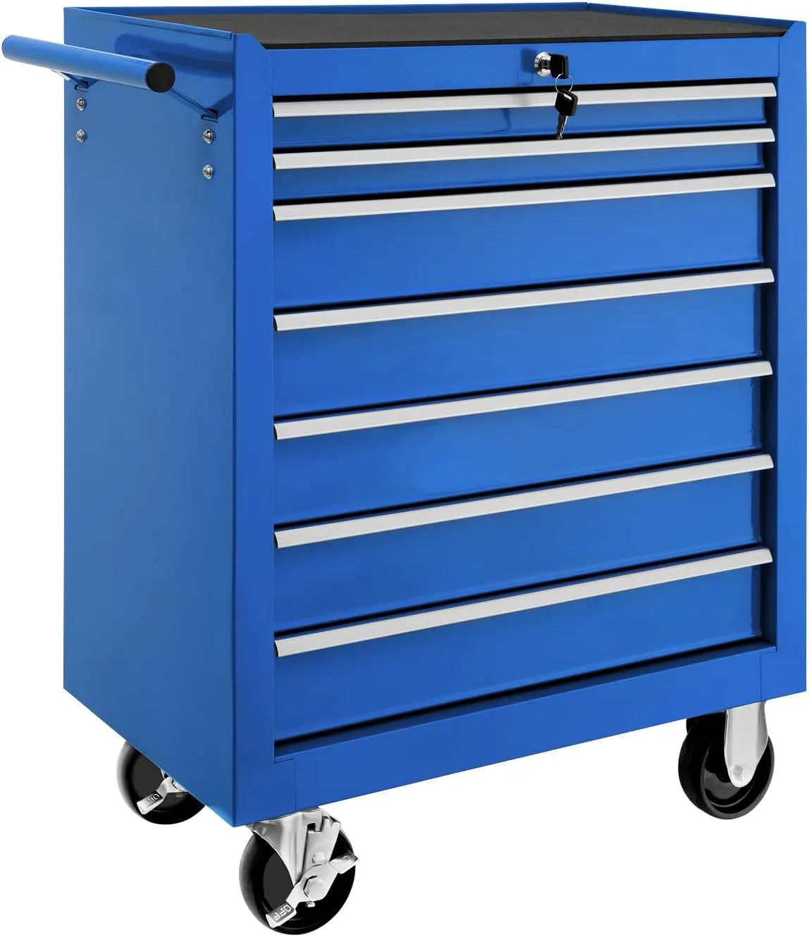 tectake Werkstattwagen und Werkzeugwagen: mobile Ausführung, 69 × 33 × 79 cm, für Werkstatt und Heimwerken, blau