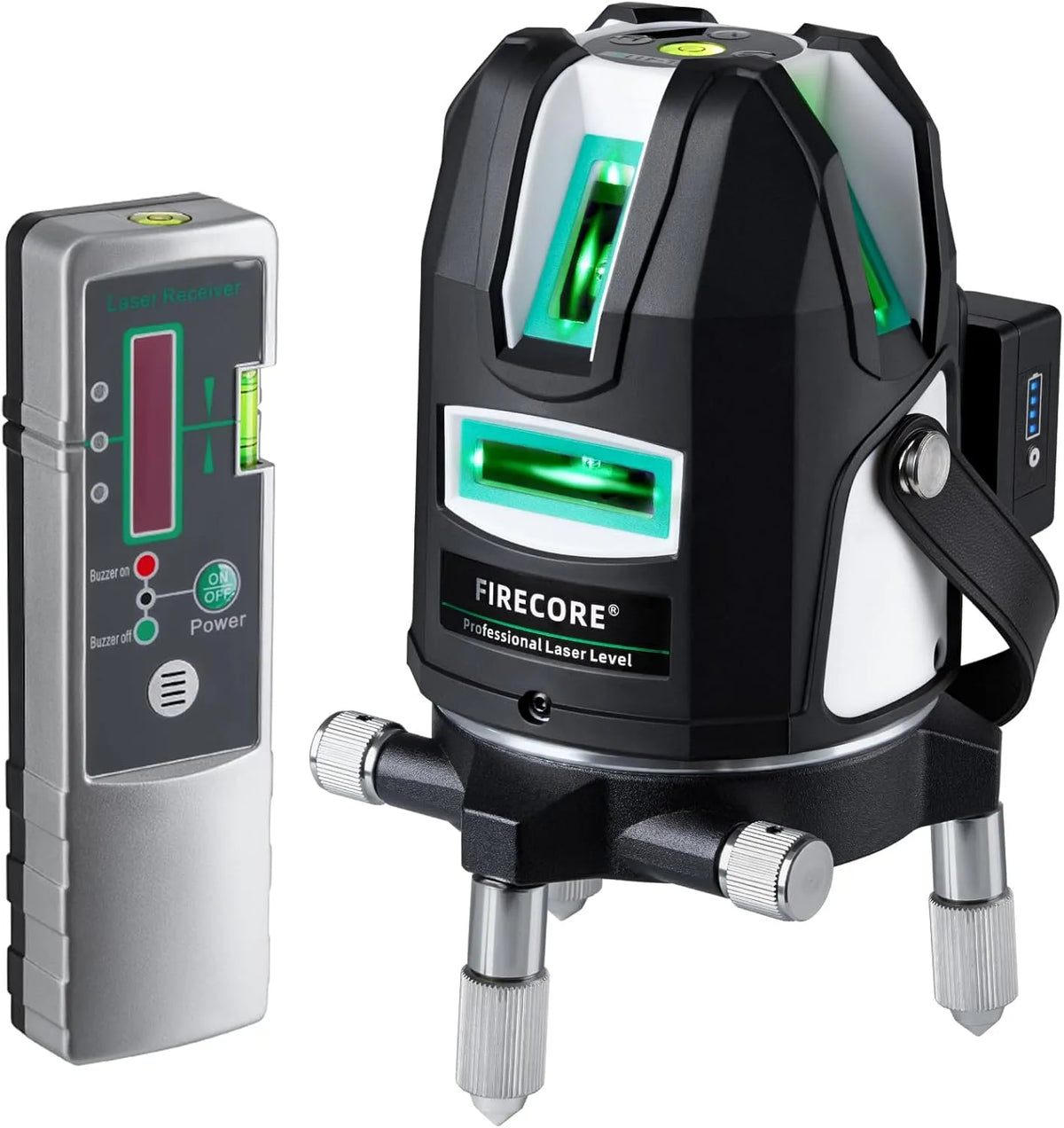 Kreuzlinienlaser und Linienlaser: FGL-411G, Akku-Betrieb, selbstnivellierend, 30m, 50m, 4200mAh, grün