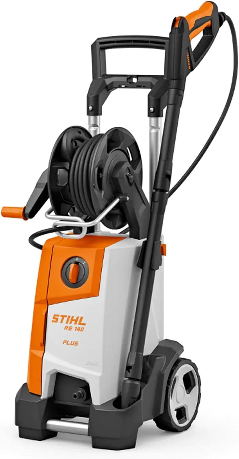 Stihl Elektro- RE 140 Hochdruckreiniger zum Lösen hartnäckiger Verschmutzungen auf Außenflächen und Hochdruckreinigungsgerät, PLUS, 10 m, 180 bar