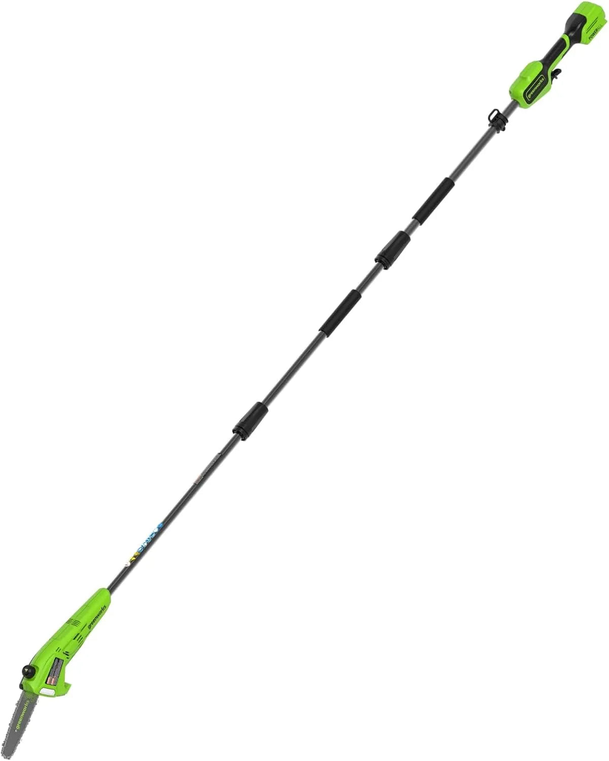 Greenworks 24V Hochentaster und Teleskop-Astsäge – Akku-Betrieb, 20cm, 68 m, 6,7 m, für Fahrzeugpflege