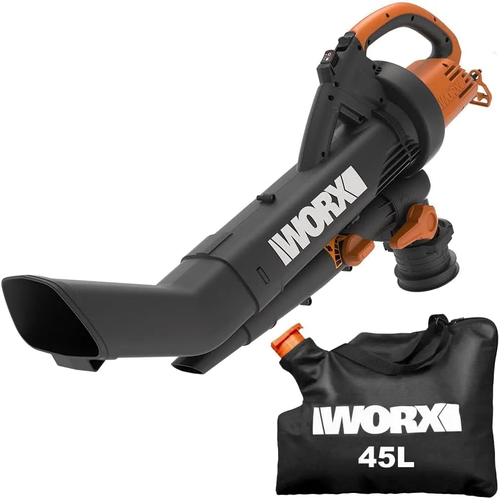 WORX WG505E Laubbläser zum schnellen Säubern von Wegen, Einfahrten und Rasenflächen, 45L, 3000 W