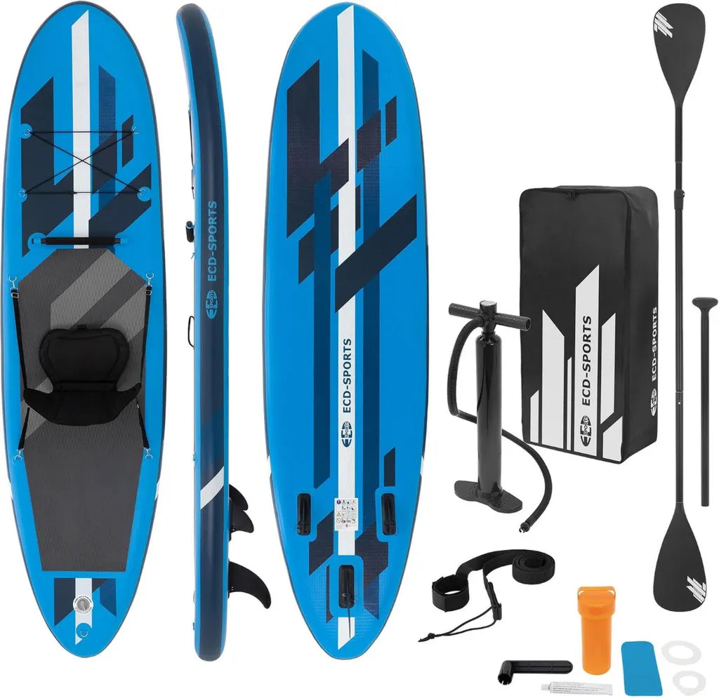 Aufblasbares SUP-Board Set mit Kajaksitz, 305-380 cm, bis 150 kg, inkl. Tasche und Paddel