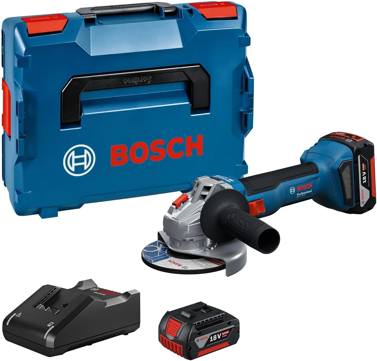 Bosch PRO Winkelschleifer: Akku-Betrieb, 125 mm, 18V, 5.0Ah