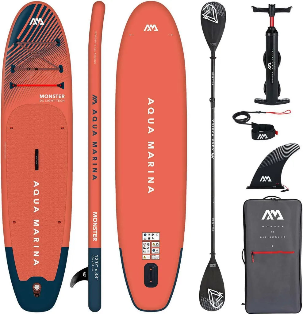 Aufblasbares SUP-Board Aqua Marina Monster 366cm für Alle Erfahrungsstufen mit Zubehör