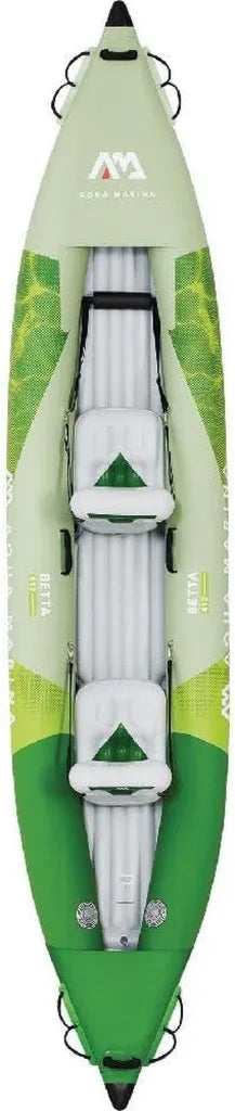 Aqua Marina Betta-412 Aufblasbares Kajak Set für 2 Personen, Komplett mit Paddel, Pumpe und Tragetasche, 412 x 80 cm