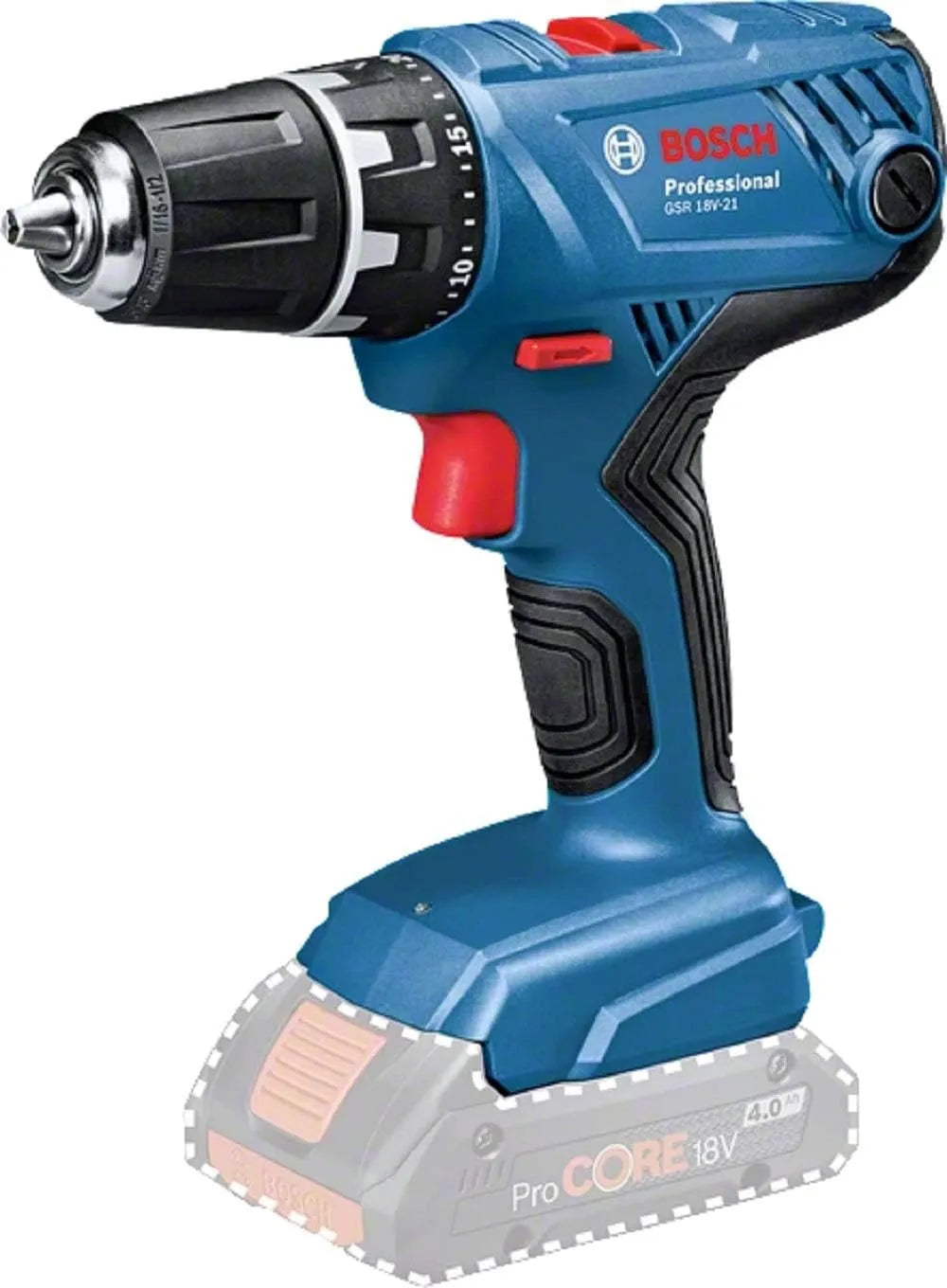 Bosch Professional 18V System Akku Bohrschrauber zum Bohren und zügigen Befestigen bei Montagearbeiten GSR 18V-21 max. Drehmoment – Akku-Betrieb, für