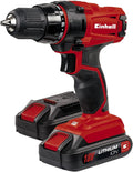 Einhell CD 18 Akku Bohrschrauber zum Bohren und zügigen Befestigen bei Montagearbeiten TC-CD 18-2 Li Li-Ion: Akku-Betrieb, 18V, 1.5 Ah, 38 Nm