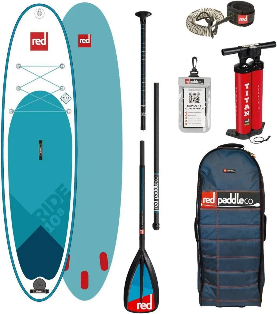 Red Paddle Co 10.8' Ride MSL Aufblasbares SUP Board Set mit Paddel und Pumpe