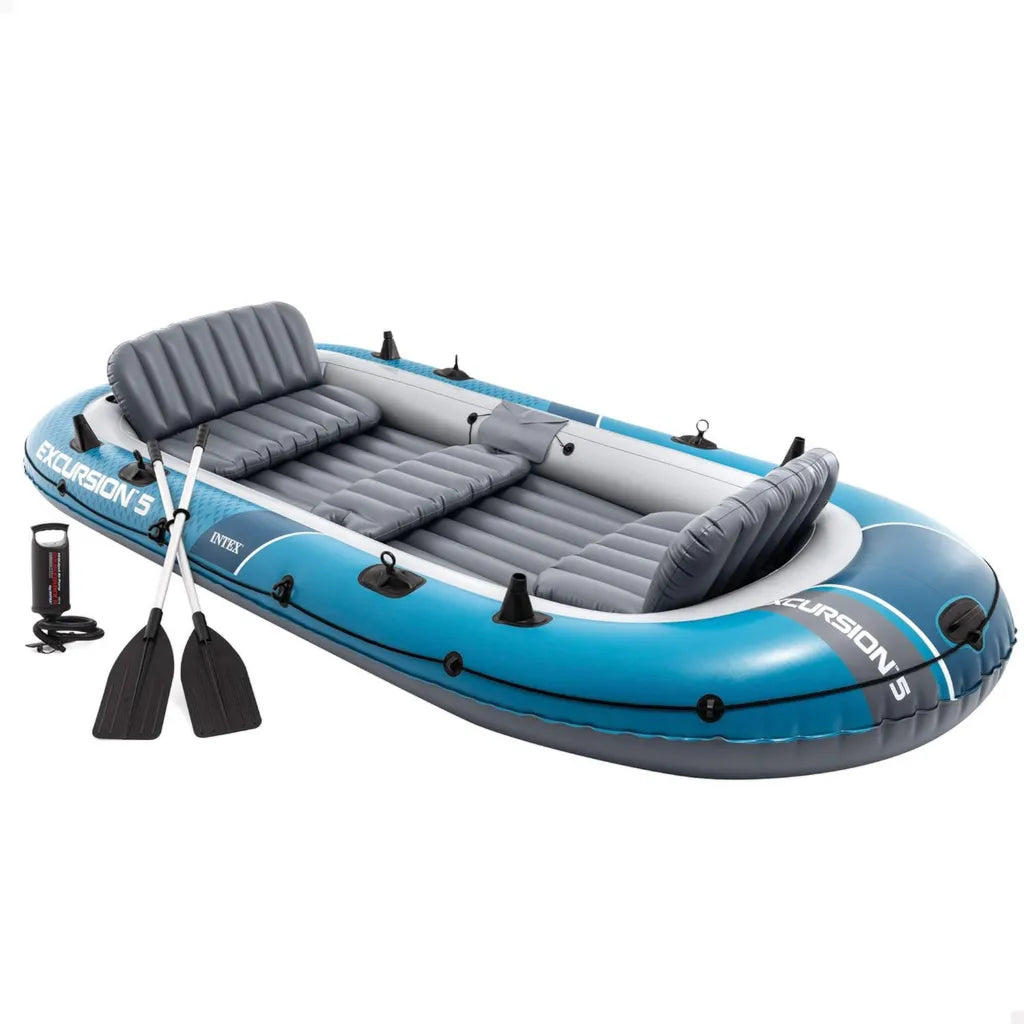 Intex Excursion 5 Schlauchboot-Set für 5 Personen, inklusive Zubehör, 366 x 168 x 43 cm