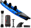 Premium Wildwasser-Kajak Set Blau – Aufblasbares Kanu für 3 Personen – 490 x 96 cm