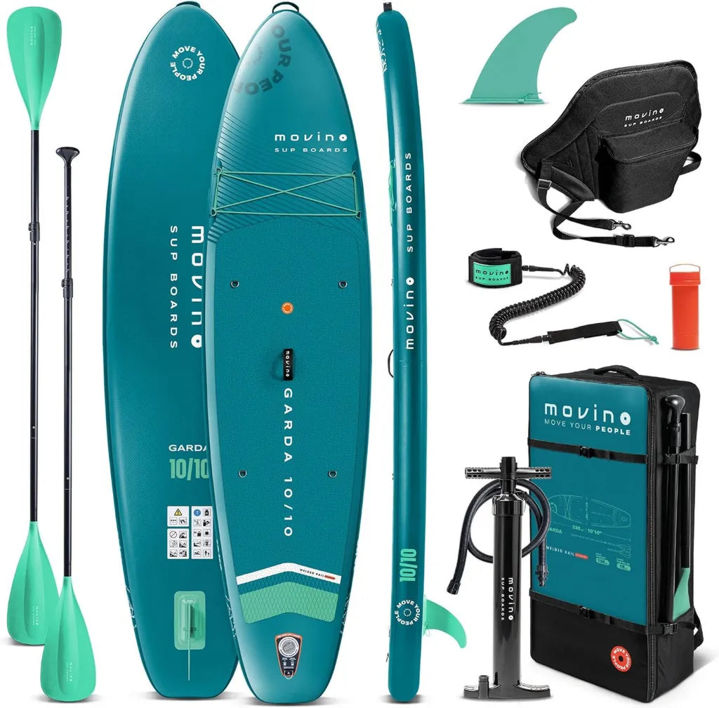MOVINO Garda Allround SUP Board Set 330 cm - Aufblasbares Stand Up Paddle Board mit Zubehör, Stabil bis 150 kg