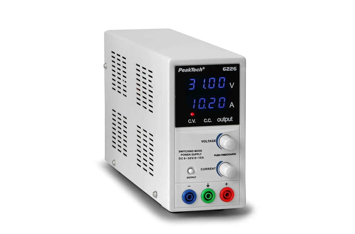 PeakTech Regelbares DC-Labornetzgerät und Tischnetzteil, 0-30V, 0-10A, für Elektroniktest und Reparatur