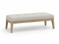 Schlafzimmerbank Sitzbank 120 x 40 x 48 cm Polyestergewebe Kautschukholz rechteckig Beige Naturholz
