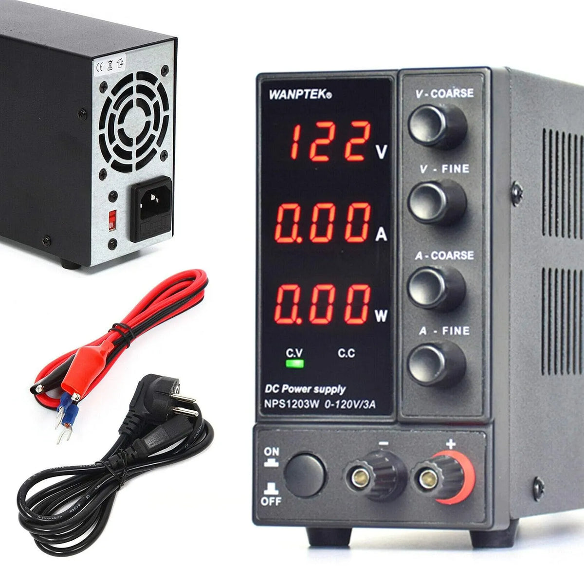 Regelbares DC-Labornetzgerät und Tischnetzteil, 360W, mit Digitalanzeige, 0-120V, 0-3A, für Elektroniktest und Reparatur