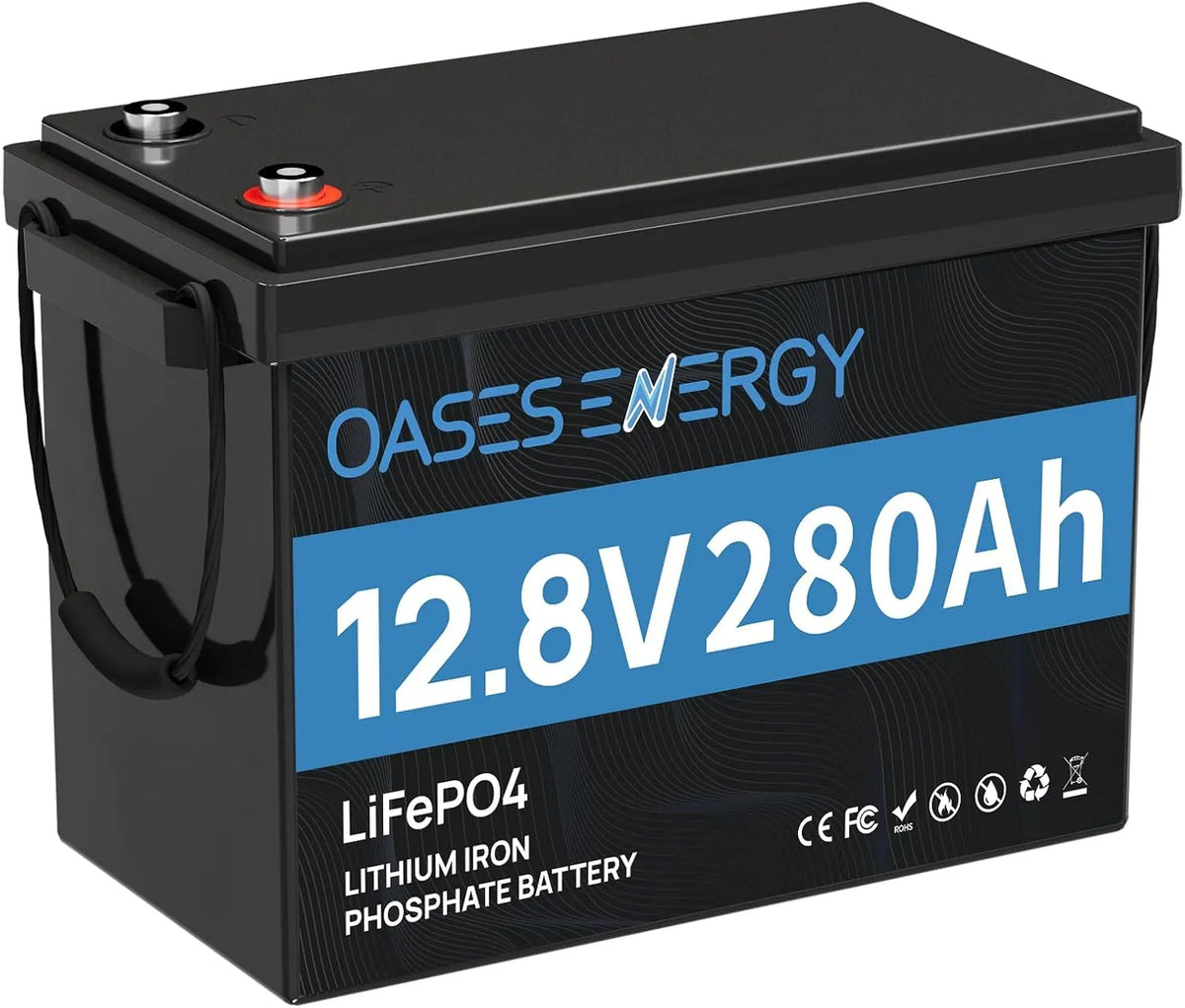 LiFePO4 LiFePO4-Batterie und Solar-Speicherbatterie, solarbetrieben, 280Ah, 3584Wh, 12V, 200A, mit BMS