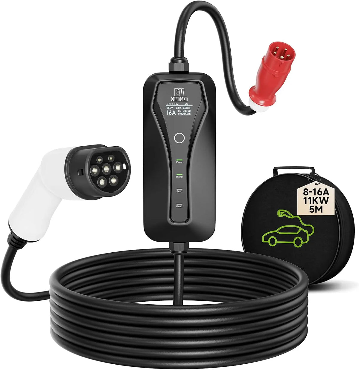Typ-2-Ladekabel für Elektroautos und Mode-3-EV-Kabel, 11kW, Typ 2