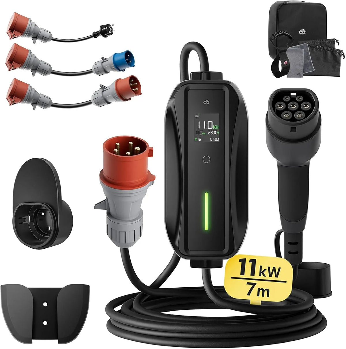 Wallbox-Ladestation für Elektroautos und Mobiles EV-Ladegerät, dreiphasig, 11kW