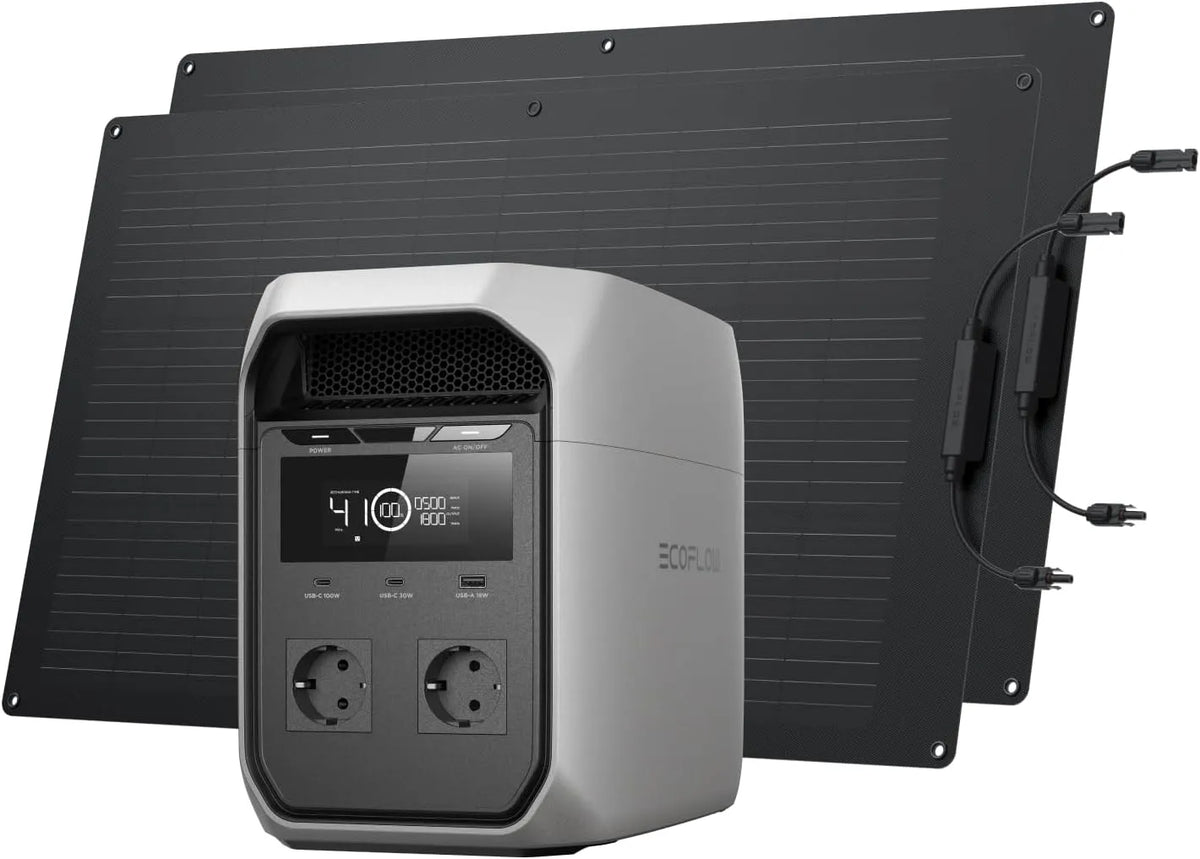 EF ECOFLOW DELTA 3 Classic tragbare Tragbare Powerstation und Solargenerator, 1024 Wh, 100 W, 1800 W, solarbetrieben, flexibel, mit App-Steuerung