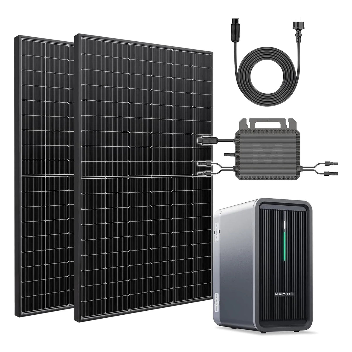 MARSTEK B2500 Balkonkraftwerk-Komplettset und Photovoltaiksystem, 500W, 2240Wh, 8960Wh