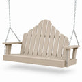 Gartenschaukel Hängesitz 2-Sitzer mit Stahlketten HDPE-Kunststoff Adirondack beige 130 x 63 x 68 cm