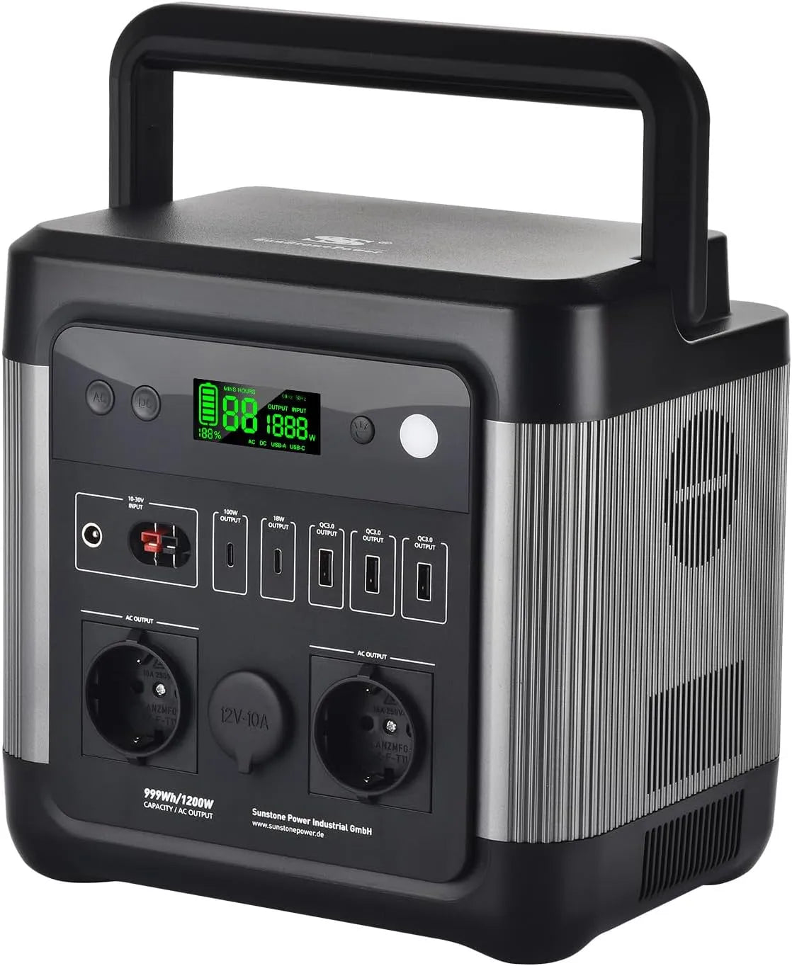Tragbare Powerstation und Solargenerator, 999Wh, 1200W, solarbetrieben, für Gartenbewässerung
