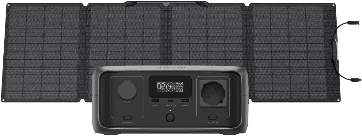 EcoFlow RIVER 3 Tragbare Powerstation Tragbare Powerstation und Solargenerator, 245 Wh, solarbetrieben, 110 W, 600 W, für Camping und Wohnmobil
