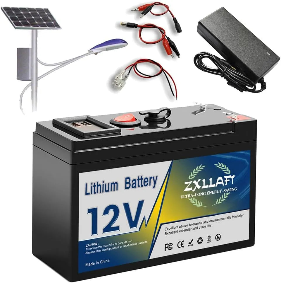 Fischfinder, Notbeleuchtung, Lithium-Batterie 12 V Deep-Cycle-Batterie 10 Ah 15 Ah Wiederaufladbare Batterien für Solar- und Inselanlagen
