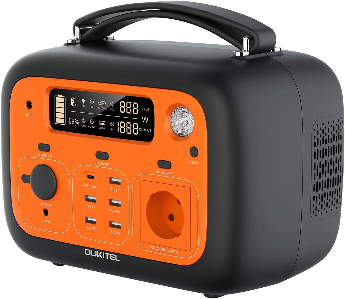 Tragbare Powerstation und Solargenerator, 505WH, 140400mAh, für Camping und Wohnmobil, solarbetrieben, 500W
