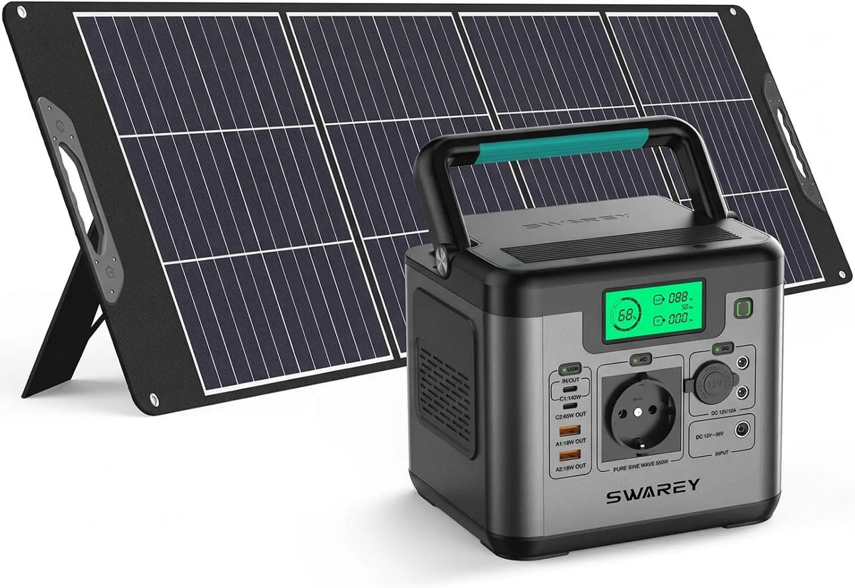 S550 Tragbare Powerstation und Solargenerator, 555Wh, 200W, für Camping und Wohnmobil, solarbetrieben, mit USB-C, Schnellladefunktion