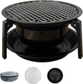 Tragbarer Camping-Grillofen mit Wasserschale und Stativ, ideal für Outdoor-Picknicks und Gartenpartys