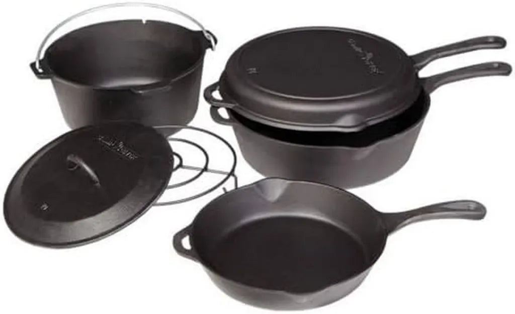 Camp Chef 6-teiliges Gusseisen Topfset für Grill und BBQ