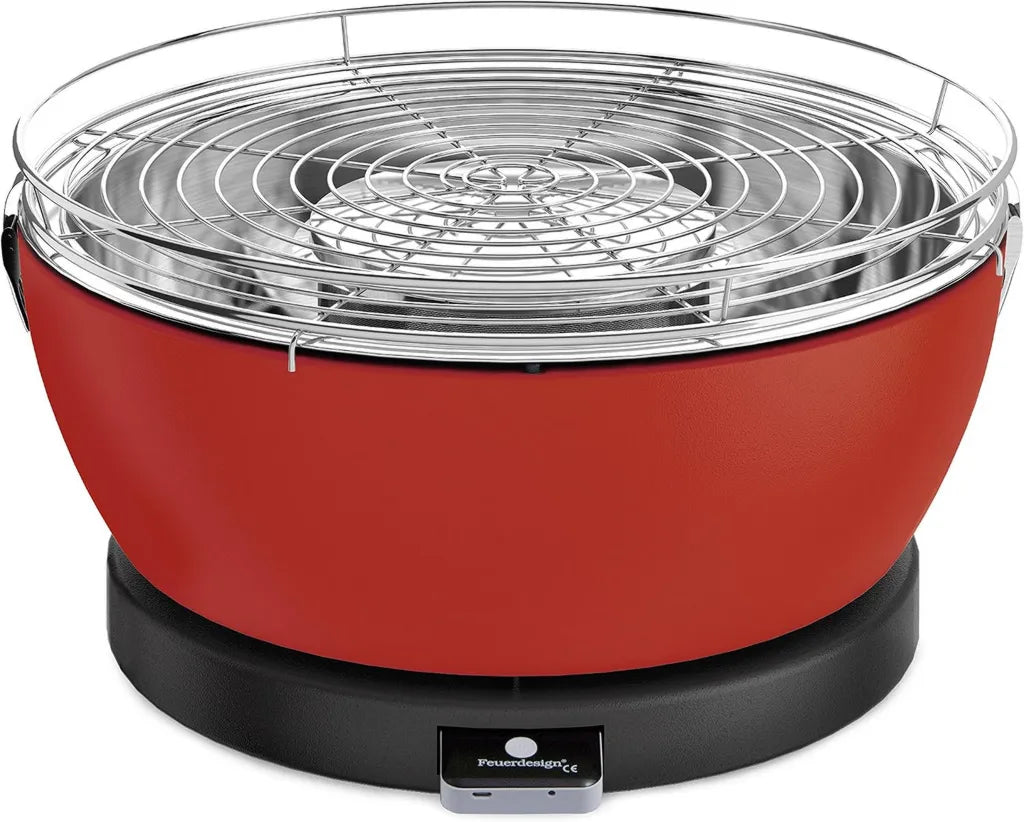 Elektrischer Tischgrill Vesuvio in Rot mit Antihaftbeschichtung