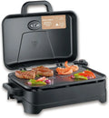 Severin Elektro-Tischgrill mit Keramikbeschichtung, 2300W, schnelles Aufheizen, inkl. Deckel und Thermometer, Grillfläche 45x30cm, matt-schwarz