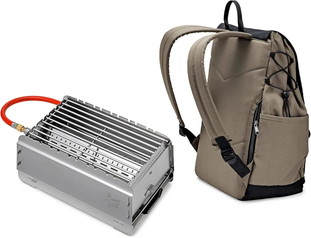 BRUZZ WILLI BW1.1 Gasgrill 50 mbar mit 3,5 kW Brenner und Rucksack
