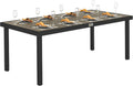 Outsunny Wetterfester Gartentisch aus Aluminium in Holzoptik für 8 Personen – Rutschfester Balkontisch für Garten und Terrasse, 190x90 cm