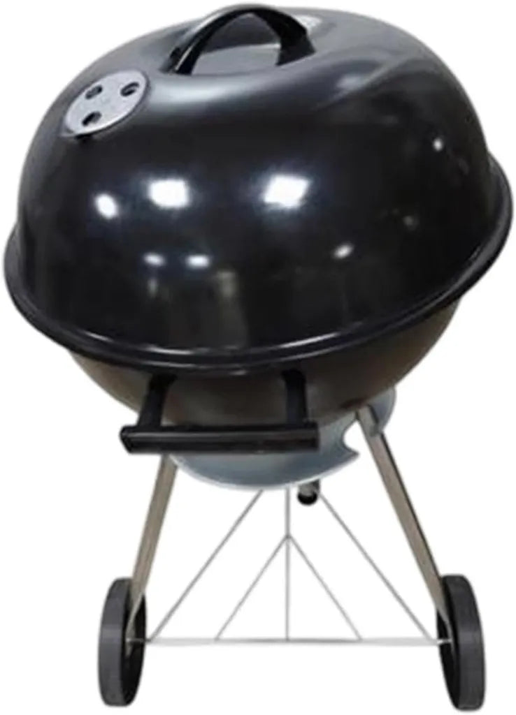 F Fityle Rundgrill mit Rädern und Emaillebeschichtung, ideal für Gartenfeiern und Outdoor-Events