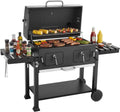VEVOR BBQ Grillwagen mit Zwei höhenverstellbaren Kohleschalen und Klapptischen, Hitzebeständiger Stahl für Terrasse und Garten