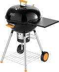 KEYO GRILL 57 cm Kugelgrill - Tragbarer Holzkohlegrill mit Emaillebeschichtung und Klapptisch, Ideal für Garten und Terrasse