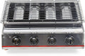 4-Flammen-Gasgrill aus Edelstahl für Outdoor-Camping, höhenverstellbar und rauchfrei