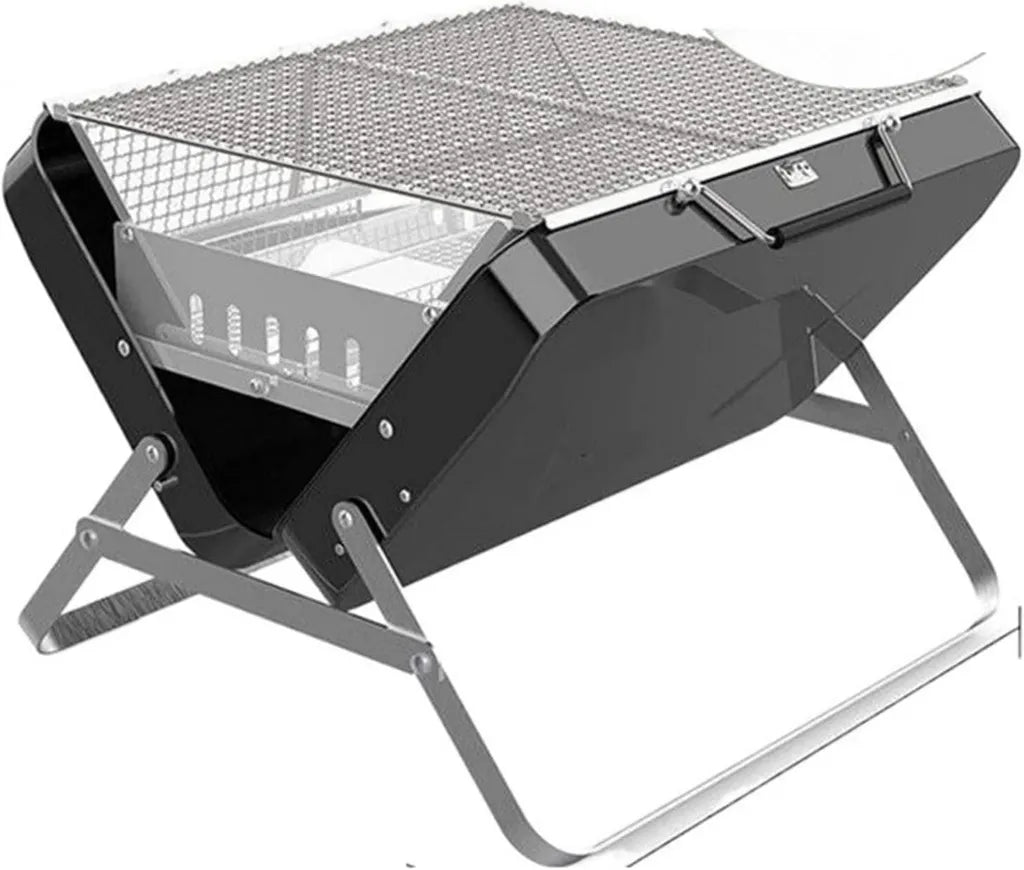 Kompakter Kohlegrill für Zuhause - Tragbarer Edelstahlgrill für Kebab und BBQ im Freien
