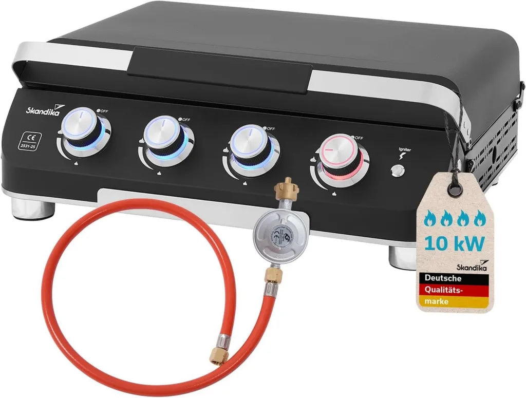 Skandika Palo Gasgrill 4-Brenner mit Deckel, transportabel für Camping und Balkon