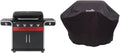 Char-Broil Gas2Coal 440 Hybridgrill 4-Brenner mit Seitenbrenner, Schwarz & Universale Wetterschutzhaube für Gasgrill