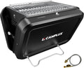 CAMPLUX Tragbarer Koffergrill 2-in-1: Gas- und Holzkohlegrill, kompakt klappbar für Camping und Reisen, 32x23,5 cm Rost