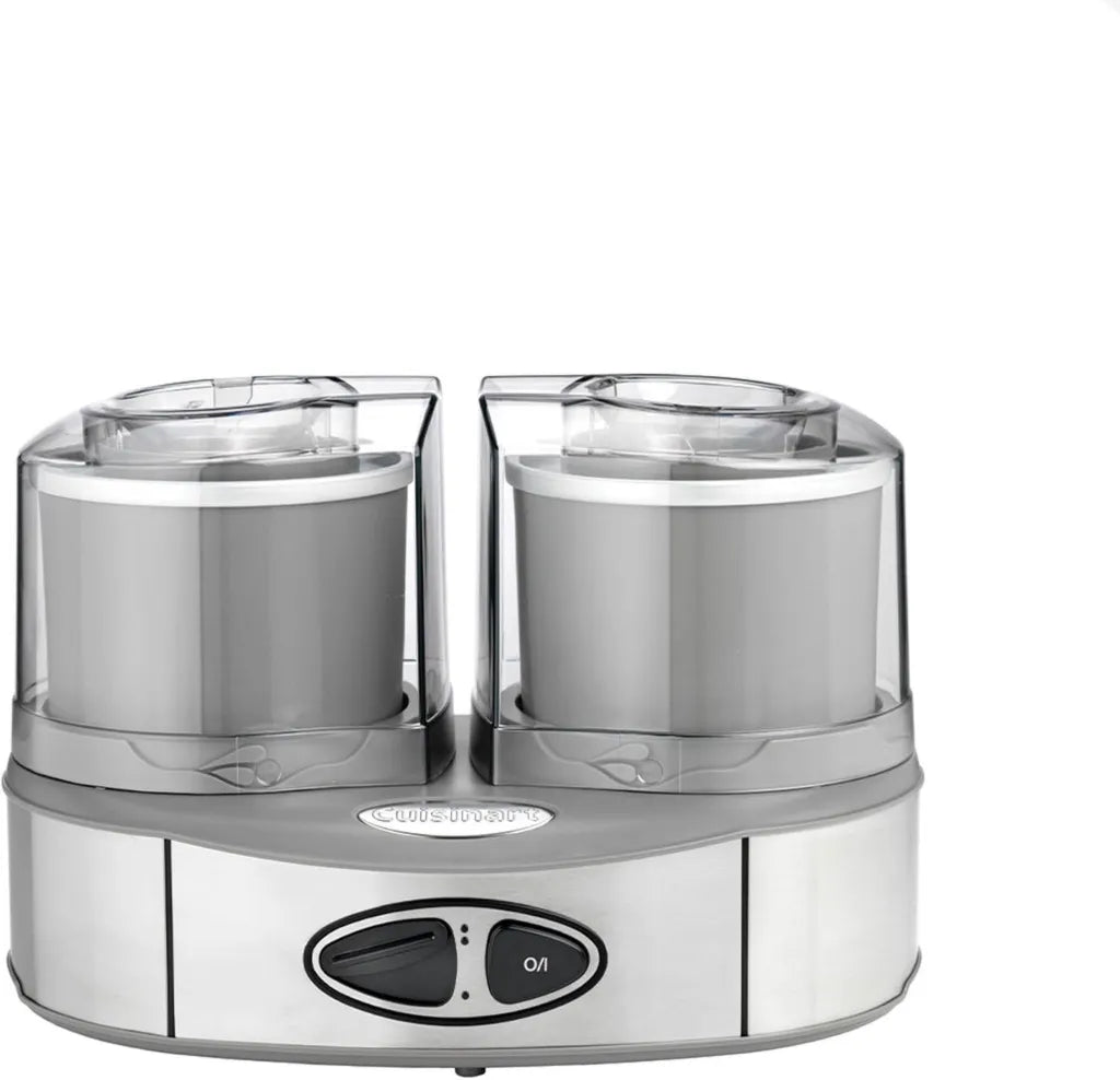 Cuisinart Doppelte Eismaschine – Zwei Geschmacksrichtungen gleichzeitig, 2 x 1L Kapazität für Gelato, Eis, Sorbet und Frozen Yogurt