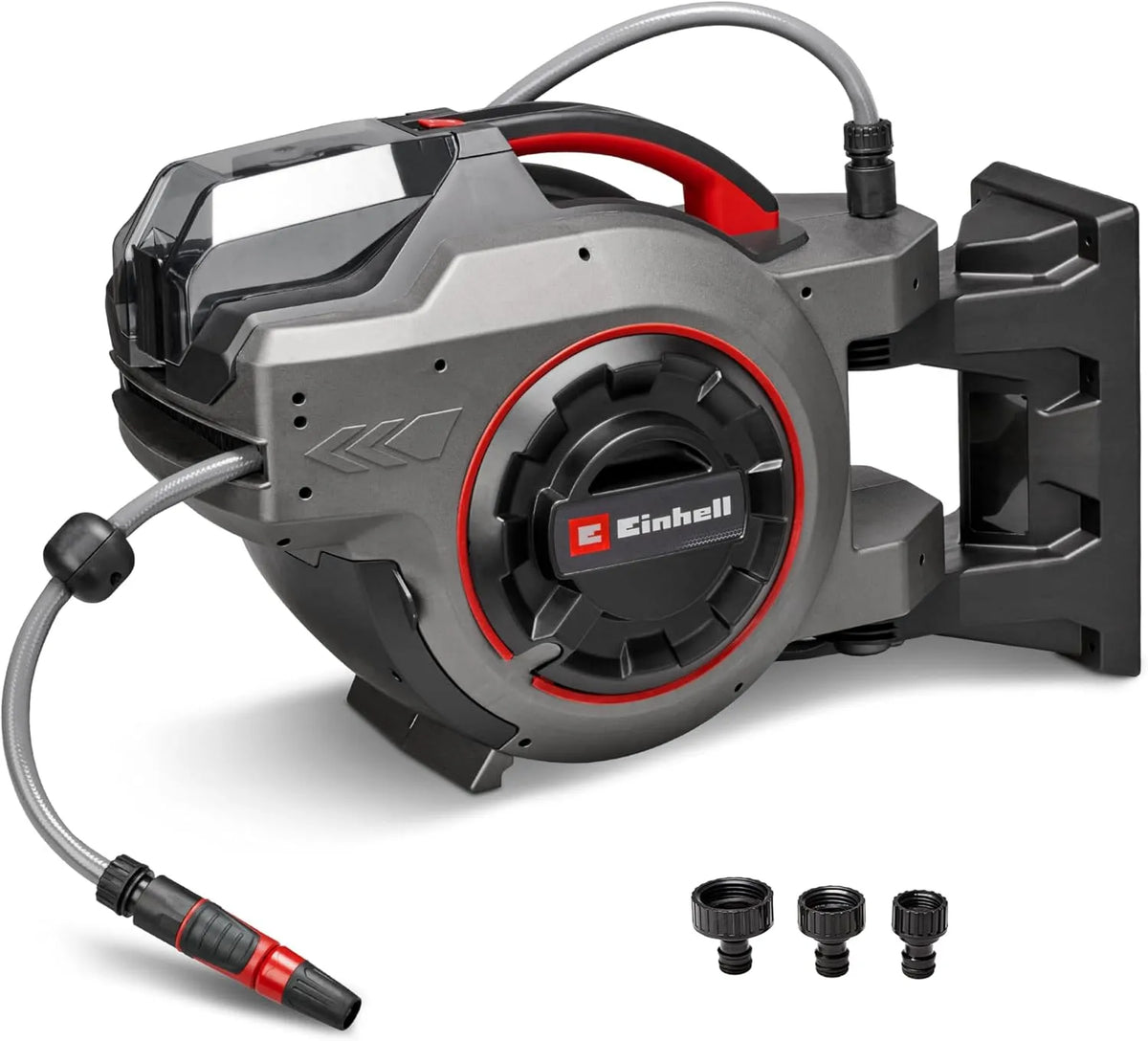 Einhell Gartenschlauch-Aufroller und Schlauchtrommel, ohne Akku, 18 V, 30 m, für Gartenbewässerung