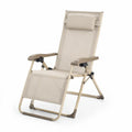 Gartenstuhl Relaxliege Klappstuhl 160 x 65 x 110 cm Textilene Stahlrohr verstellbare Rückenlehne Beige Taupe