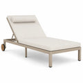 Gartenliege Sonnenliege mit Auflage Kopfkissen verstellbarer Rückenlehne und Rollen Aluminiumrahmen Polyester beige taupe 200 x 72 x 88 cm