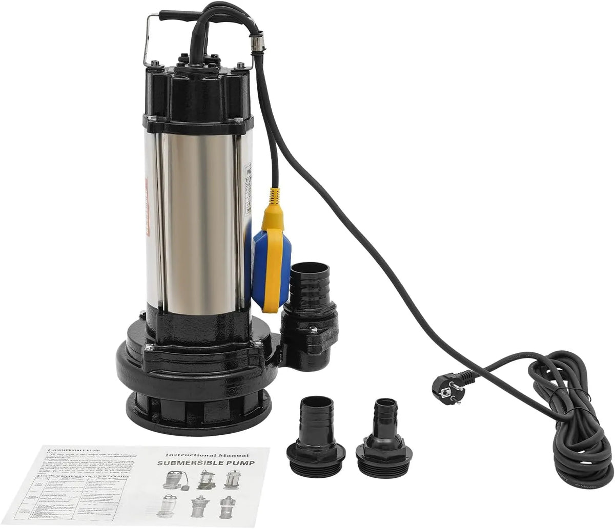 Schmutzwasser-Tauchpumpe und Entwässerungspumpe, 36 m³/h, 1500W, 30 m, 22m