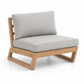 Garten Lounge-Sessel ohne Armlehnen mit Kissen 74 x 82 x 78 cm Akazienholz Polyester Grau Naturholz